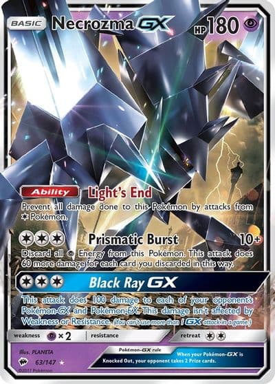 Necrozma GX SM - Burning Shadows Pokemon card
