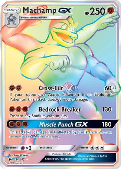 Machamp GX (Secret) SM - Burning Shadows Pokemon card
