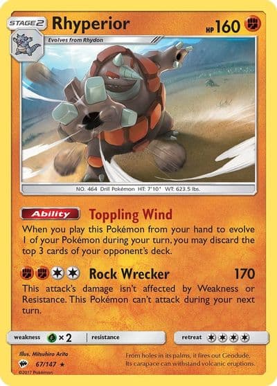 Rhyperior SM - Burning Shadows Pokemon card