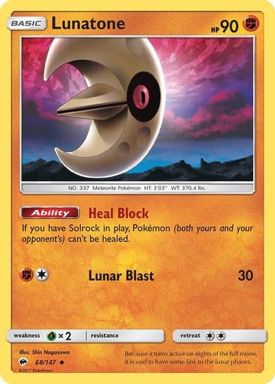 Lunatone SM - Burning Shadows Pokemon card