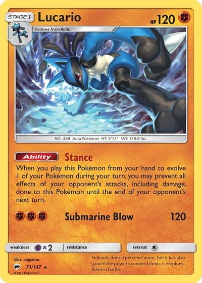 Lucario SM - Burning Shadows Pokemon card