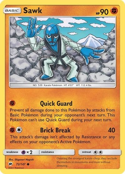 Sawk SM - Burning Shadows Pokemon card