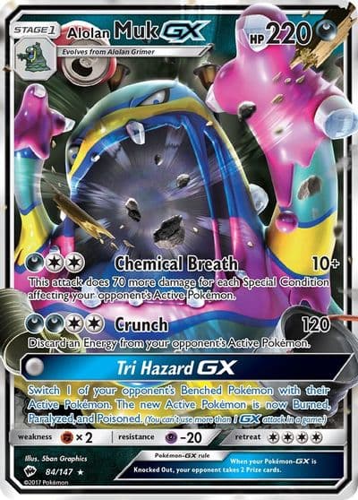 Alolan Muk GX SM - Burning Shadows Pokemon card