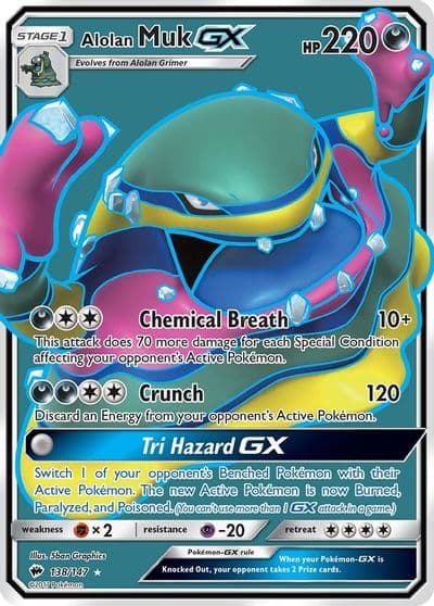 Alolan Muk GX (Full Art) SM - Burning Shadows Pokemon card