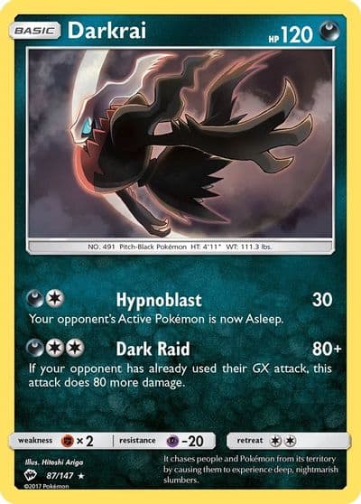 Darkrai SM - Burning Shadows Pokemon card