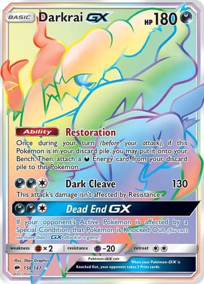 Darkrai GX (Secret) SM - Burning Shadows Pokemon card