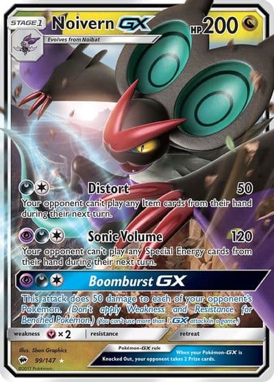 Noivern GX SM - Burning Shadows Pokemon card