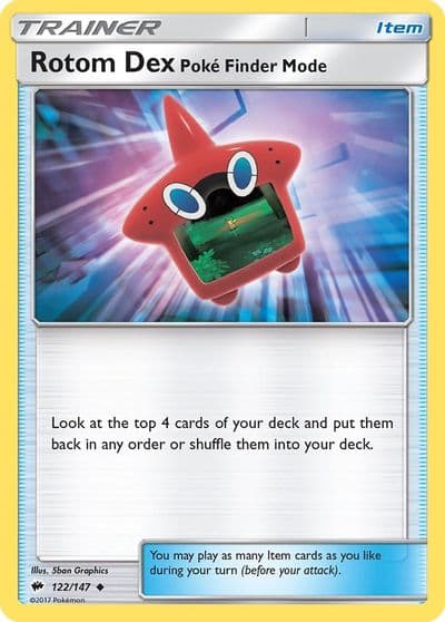 Rotom Dex Poke Finder Mode SM - Burning Shadows Pokemon card