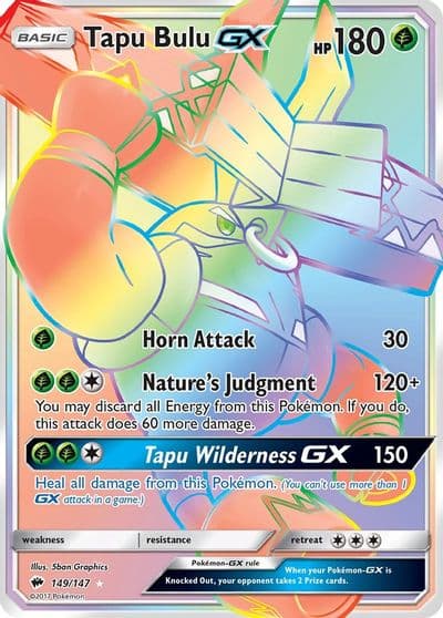 Tapu Bulu GX (Secret) SM - Burning Shadows Pokemon card