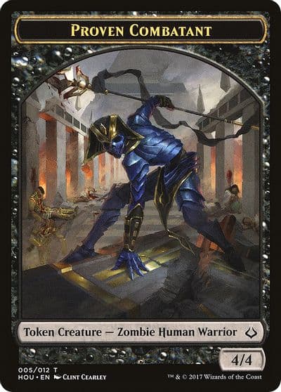 Proven Combatant Cat Double Sided Token Hour of Devastation Magic card