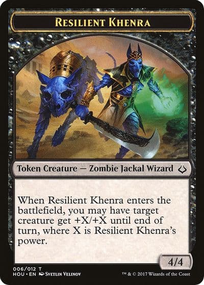 Resilient Khenra Cat Double Sided Token Hour of Devastation Magic card
