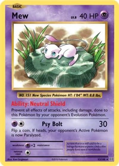 Mew (XY Evolutions) Deck Exclusives Pokemon card
