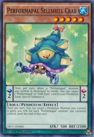 Performapal Sellshell Crab 2017 Mega-Tins Mega Pack Yu-Gi-Oh! card