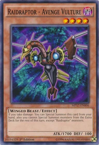 Raidraptor Avenge Vulture 2017 Mega-Tins Mega Pack Yu-Gi-Oh! card