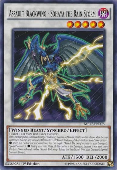 Assault Blackwing Sohaya the Rain Storm 2017 Mega-Tins Mega Pack Yu-Gi-Oh! card