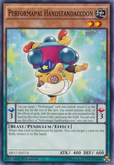Performapal Handstandaccoon 2017 Mega-Tins Mega Pack Yu-Gi-Oh! card