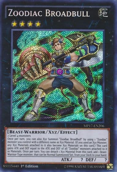 Zoodiac Broadbull 2017 Mega-Tins Mega Pack Yu-Gi-Oh! card