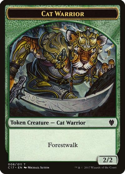 Cat Warrior Rat Double Sided Token Commander 2017 Magic card