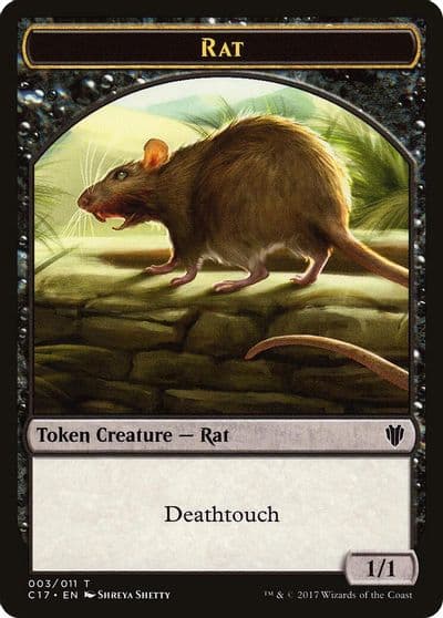 Rat Cat Double sided Token Commander 2017 Magic card