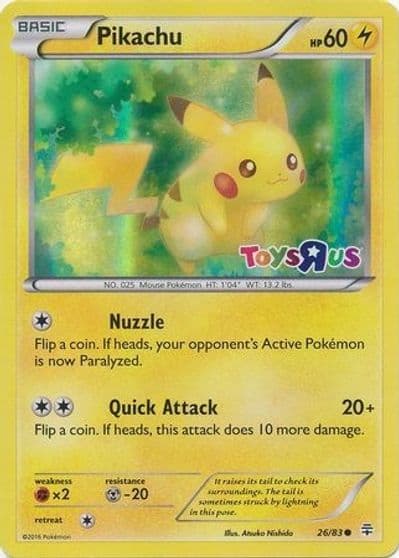 Pikachu (Toys R Us) Miscellaneous Cards & Products Pokemon card
