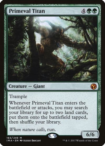 Primeval Titan Iconic Masters Magic card