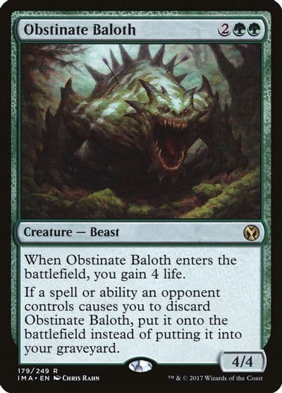 Obstinate Baloth Iconic Masters Magic card