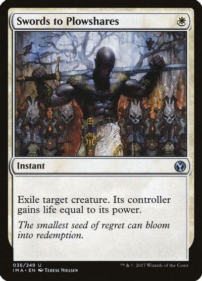 Swords to Plowshares Iconic Masters Magic card