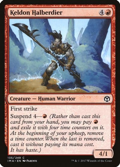 Keldon Halberdier Iconic Masters Magic card