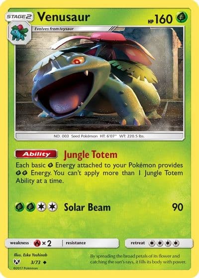 Venusaur Shining Legends Pokemon card