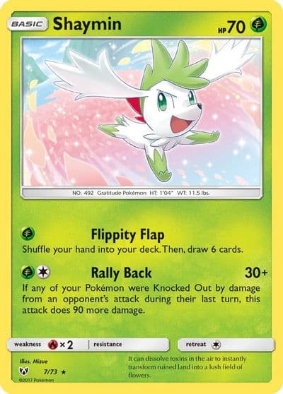 Shaymin Shining Legends Pokemon card