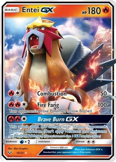 Entei GX Shining Legends Pokemon card