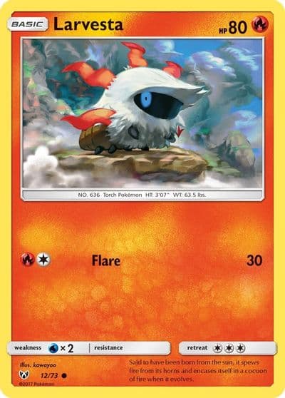 Larvesta Shining Legends Pokemon card