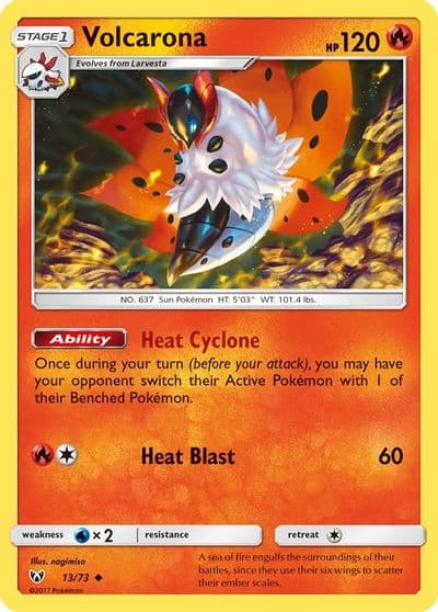 Volcarona Shining Legends Pokemon card