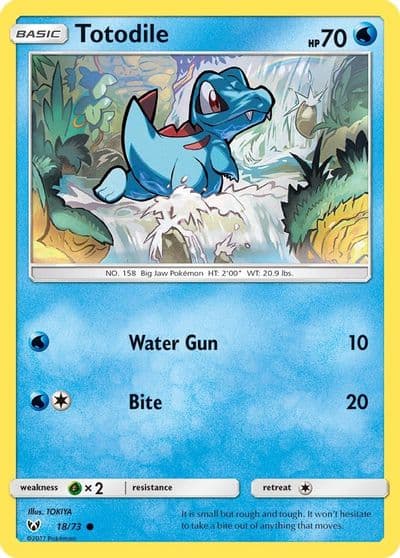 Totodile Shining Legends Pokemon card