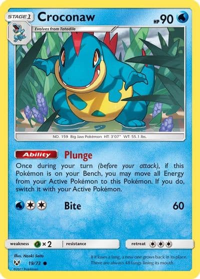 Croconaw Shining Legends Pokemon card