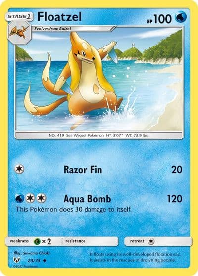 Floatzel Shining Legends Pokemon card
