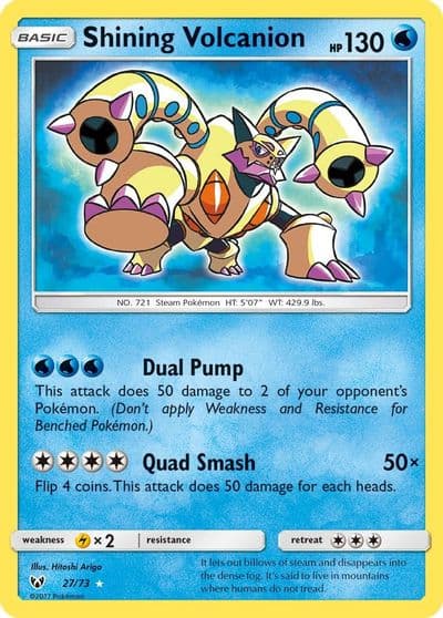 Shining Volcanion Shining Legends Pokemon card