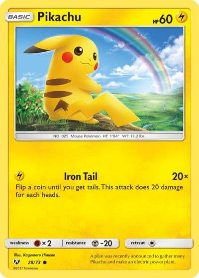 Pikachu Shining Legends Pokemon card