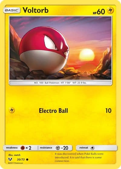 Voltorb Shining Legends Pokemon card