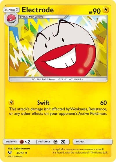 Electrode Shining Legends Pokemon card