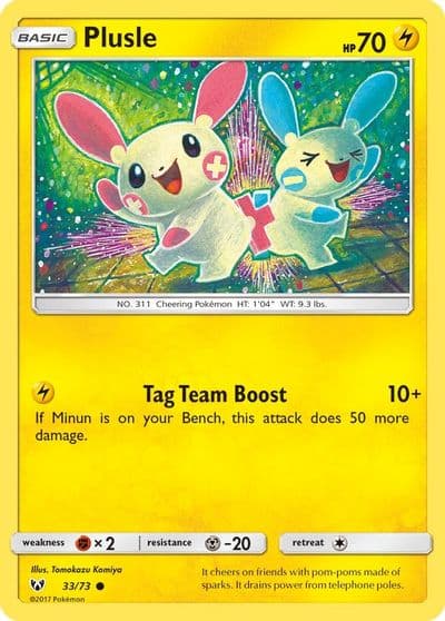 Plusle Shining Legends Pokemon card