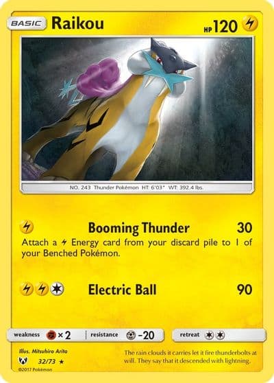 Raikou Shining Legends Pokemon card