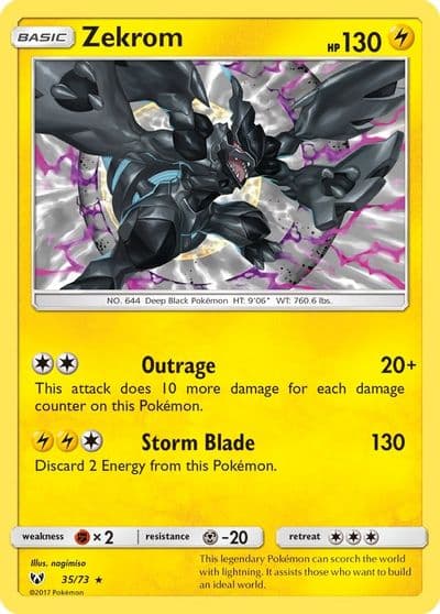 Zekrom Shining Legends Pokemon card