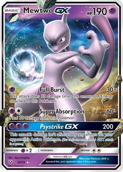 Mewtwo GX Shining Legends Pokemon card