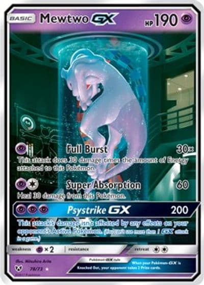 Mewtwo GX (Secret Shining) Shining Legends Pokemon card