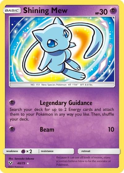 Shining Mew Shining Legends Pokemon card