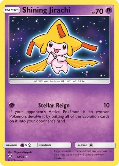 Shining Jirachi Shining Legends Pokemon card