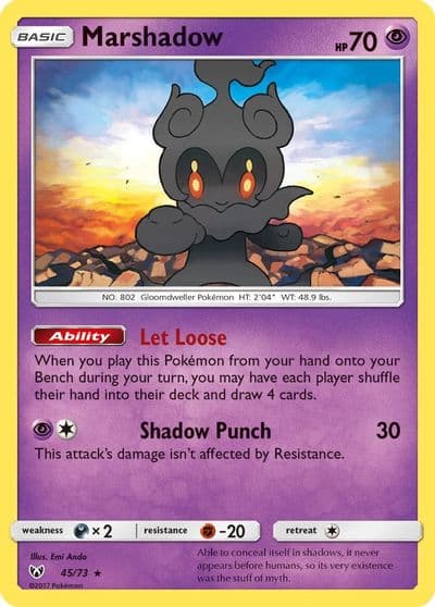 Marshadow Shining Legends Pokemon card