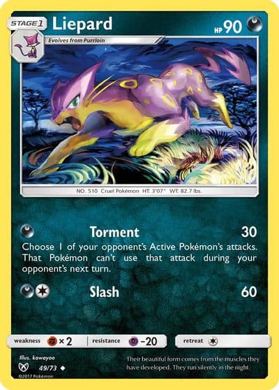 Liepard Shining Legends Pokemon card