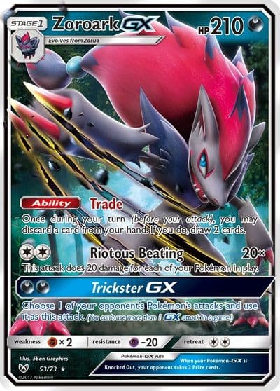 Zoroark GX Shining Legends Pokemon card